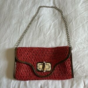 Kelly & Katie Orange Woven Straw Bag